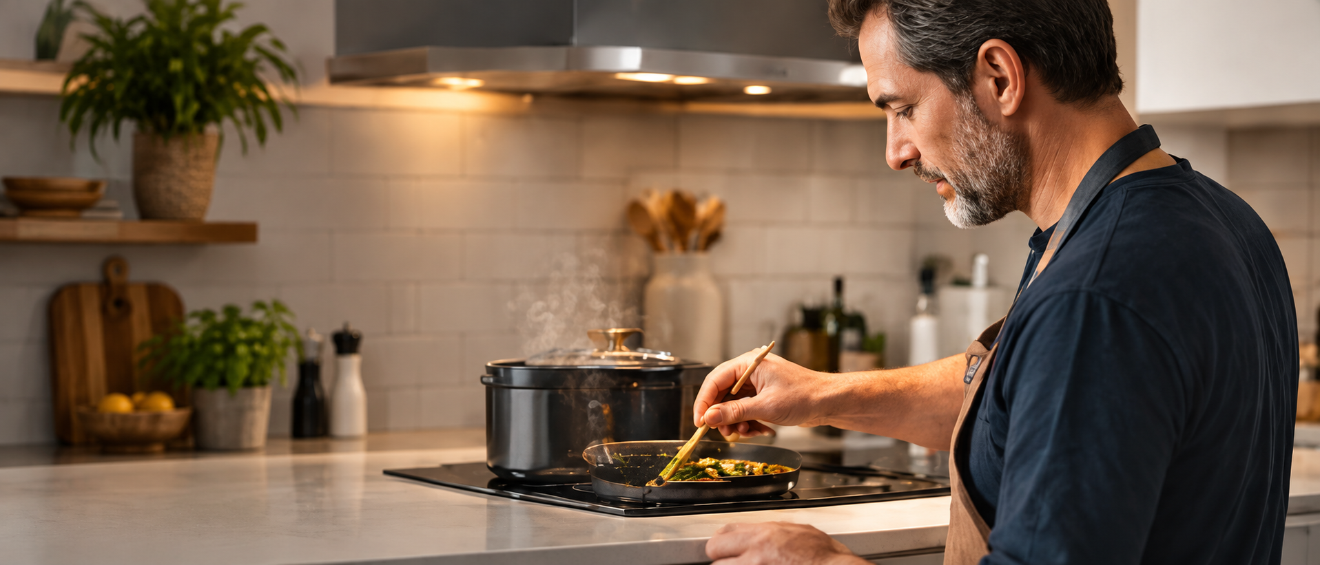Person using a modern kitchen appliance