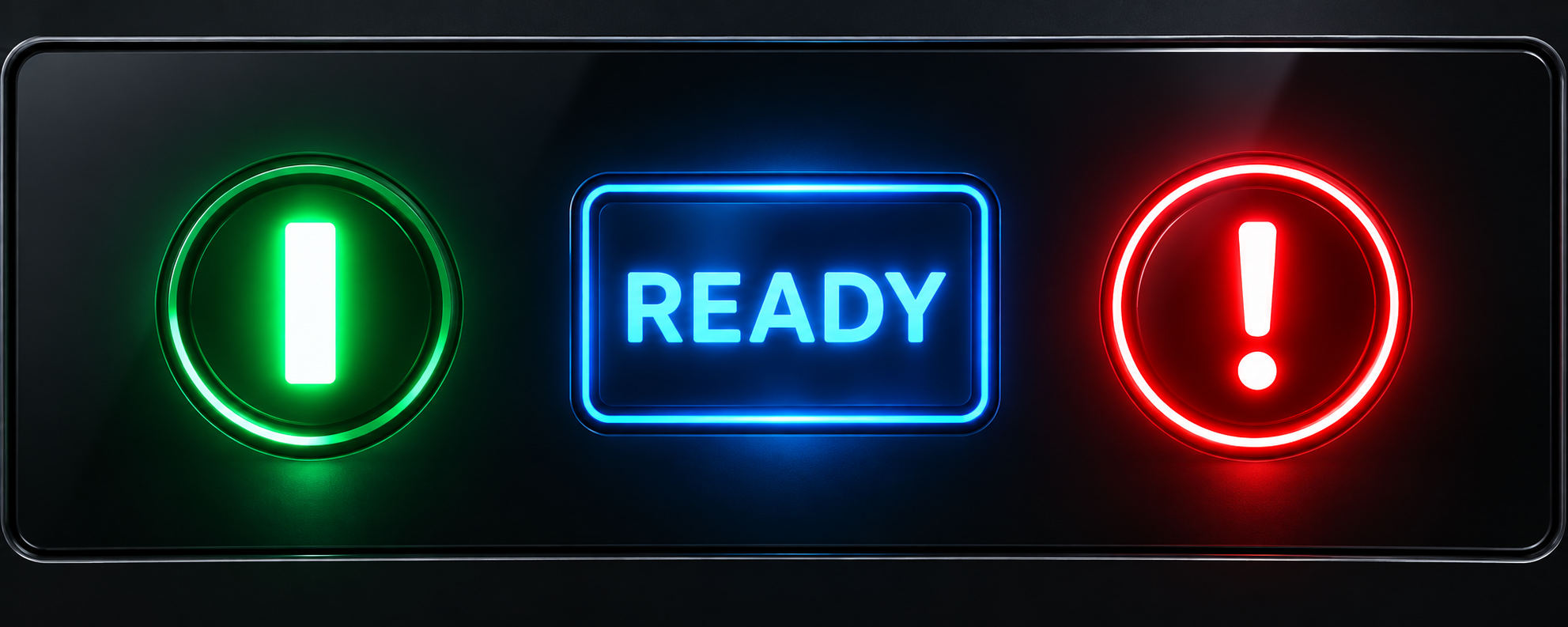 Green, blue, and red status lighting
