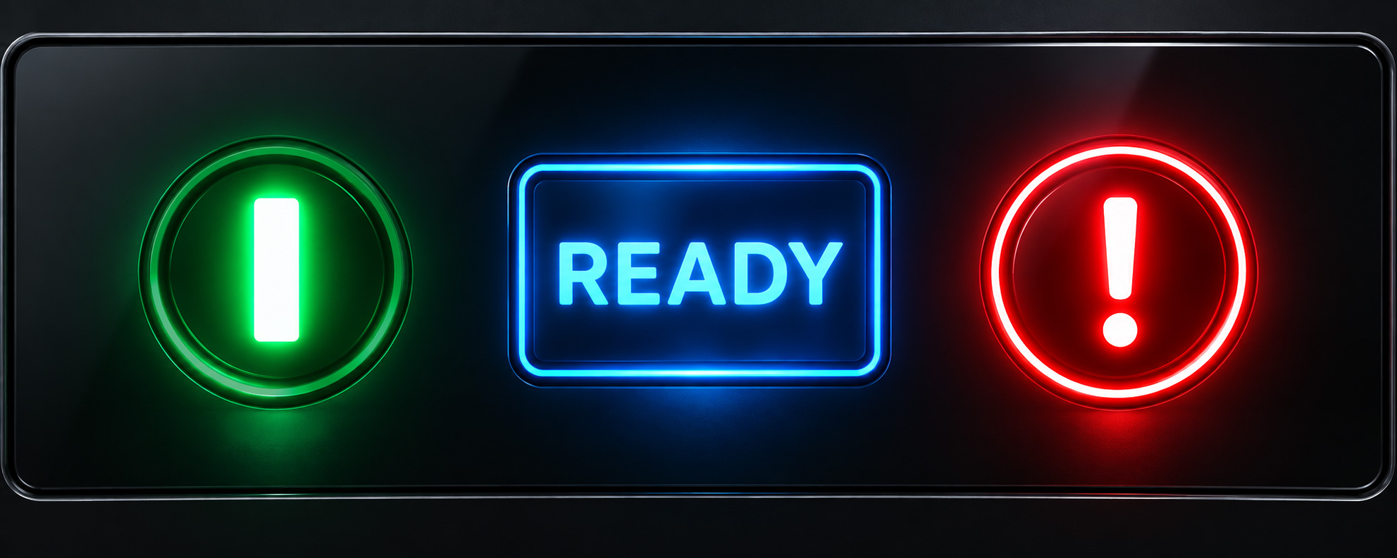 Green, blue, and red status lighting