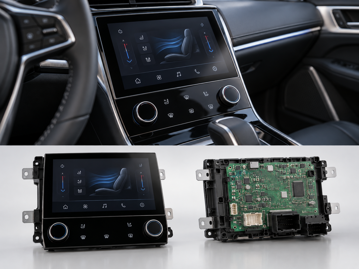 Capacitive touch and PCBA integration used in an automotive application