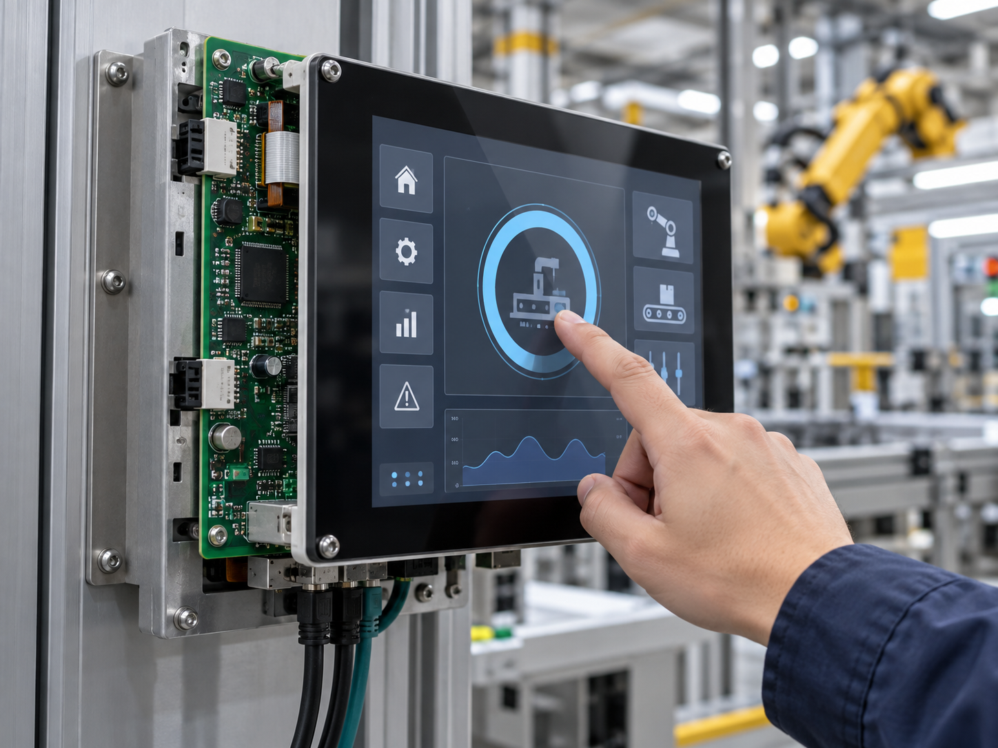 Capacitive touch and PCBA integration used in an industrial application