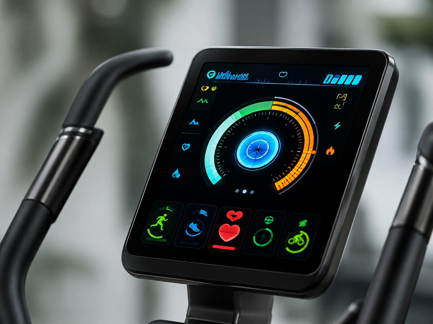 Fitness equipment touch interface