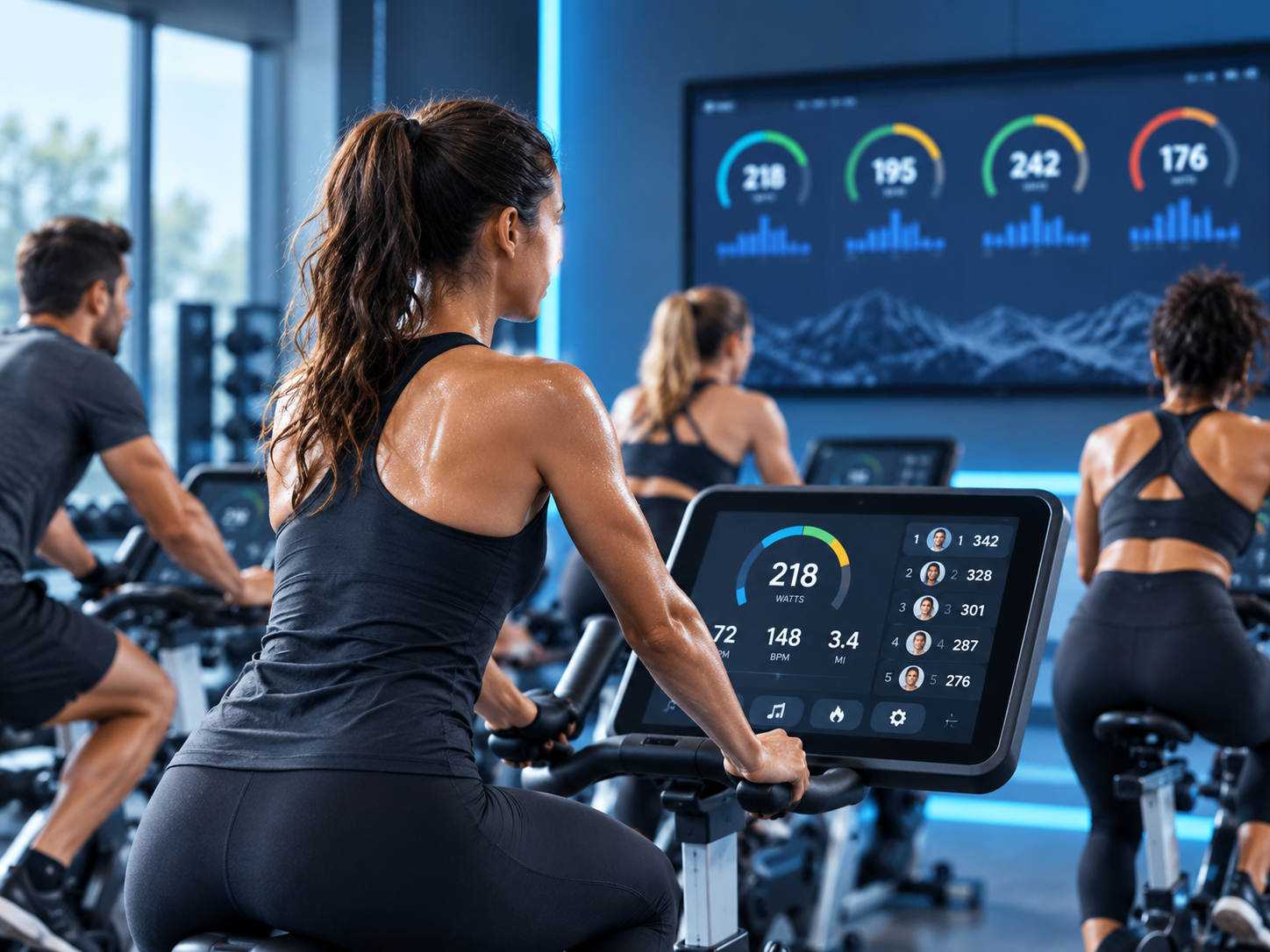 Connected group fitness studio interface
