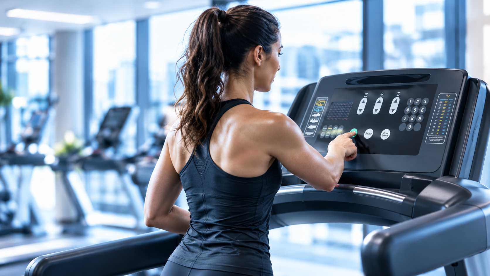 Home fitness treadmill interface