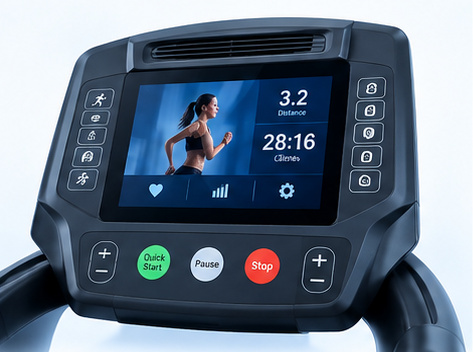 Integrated fitness HMI assembly