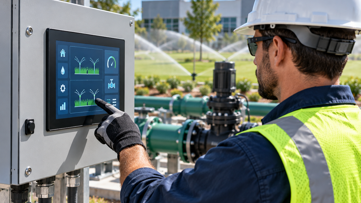 Outdoor irrigation and equipment control interface