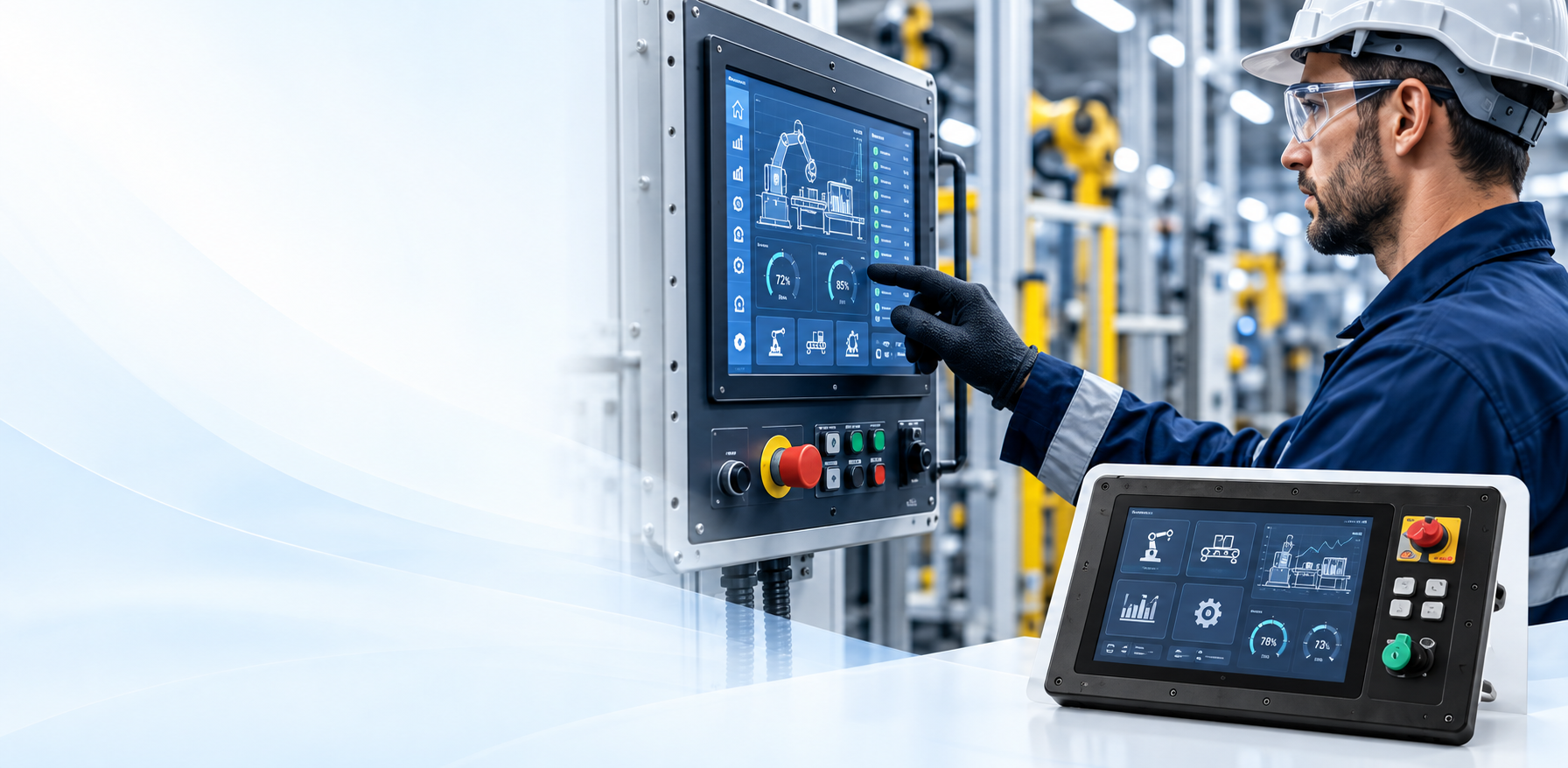 Industrial operator using a rugged machine control interface