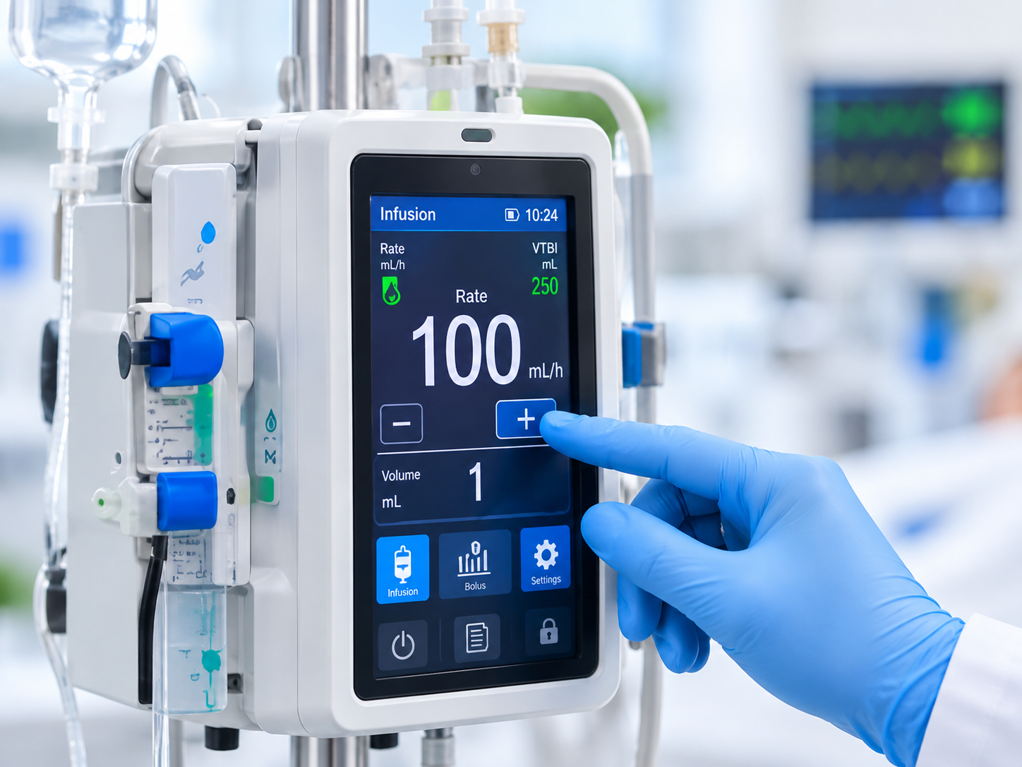 Patient delivery equipment monitor