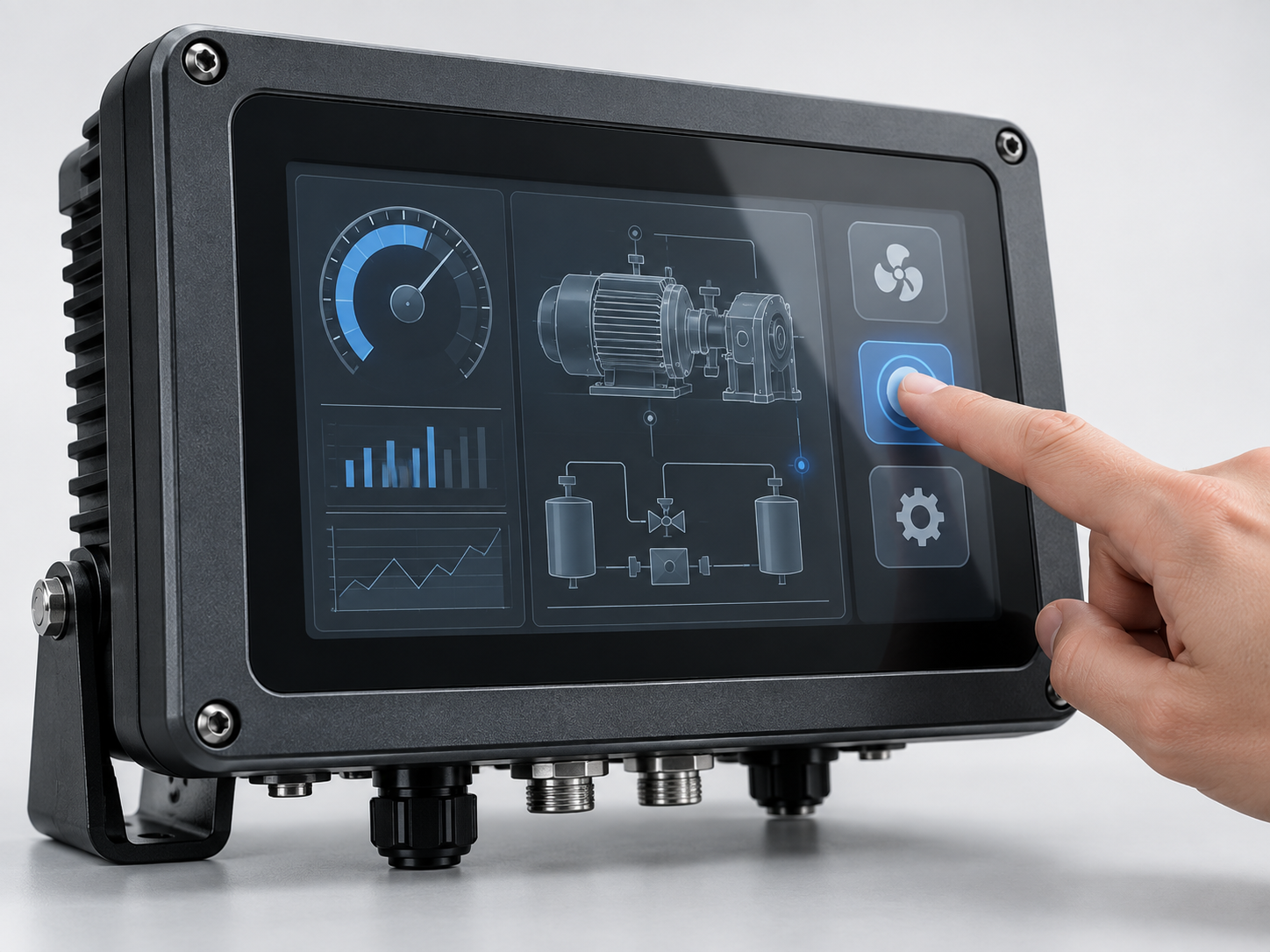 PEDOT touch technology used in an industrial interface