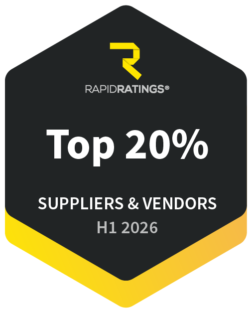 RapidRatings Gold Top 20% Suppliers and Vendors H1 2026 badge