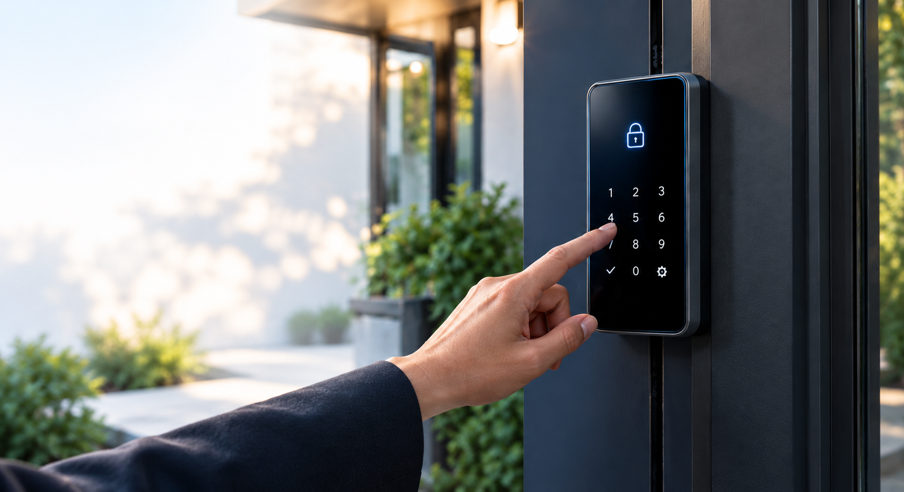 Modern kitchen security interface in everyday use